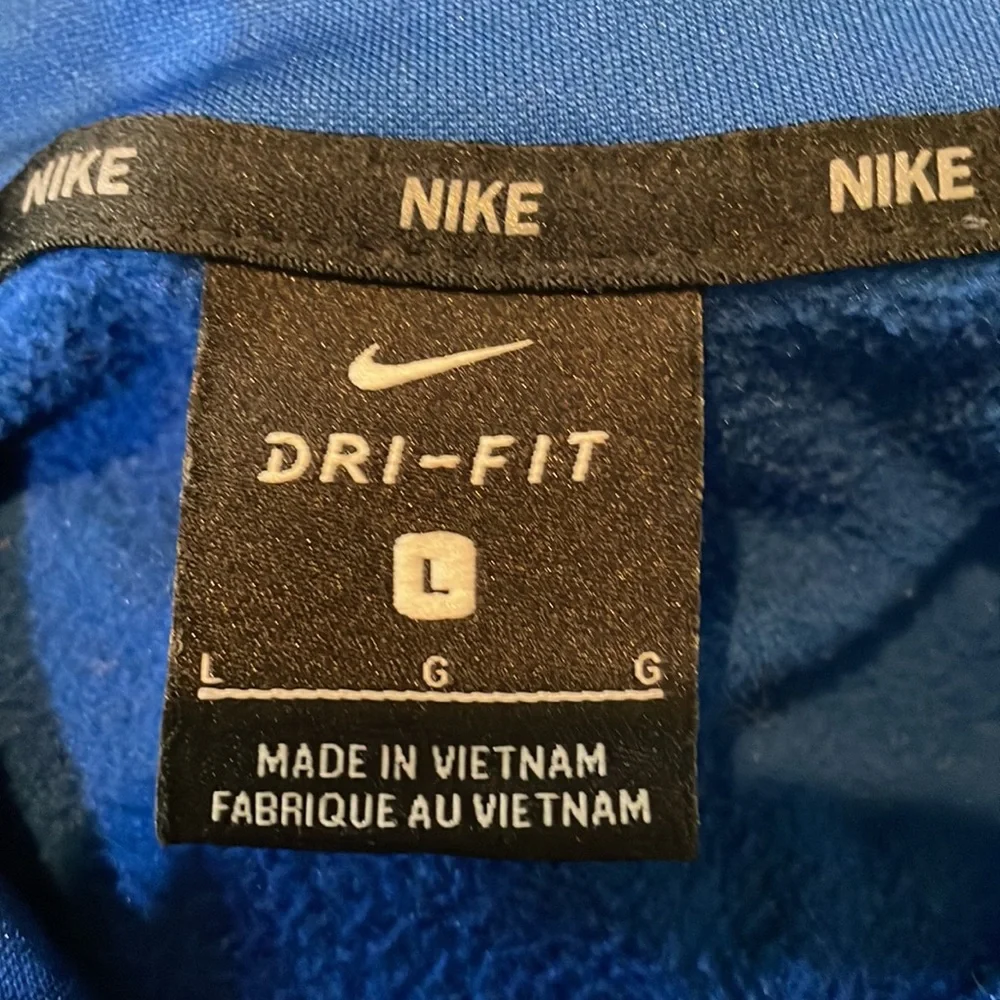 Nike Dri-Fit Blue Hoodie Sweatshirt Size Large - Picture 3 of 13